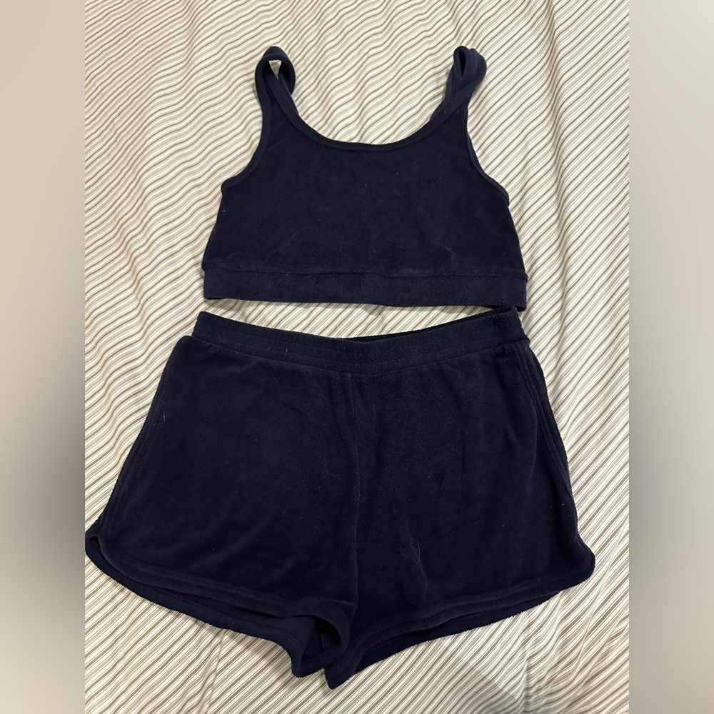 Aerie Offline terry cloth shorts set